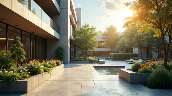 Aménagement paysager commercial : créer des espaces extérieurs pour entreprises